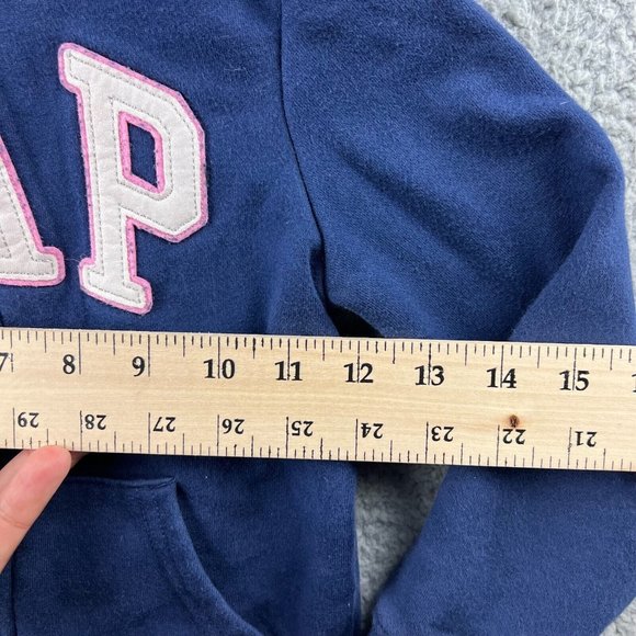 Baby Gap Girls Big Logo Hoodie Navy Blue and Pink Size 5 Years - Picture 4 of 8